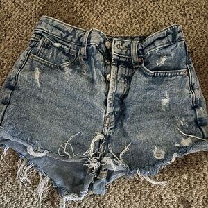Light Blue High-Rise Denim Jean shorts